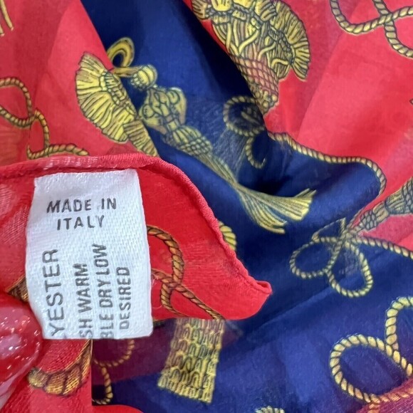 Women’s made In Italy tassel print scarf‎ Light Weight tassel scarf  One Size - Picture 6 of 8